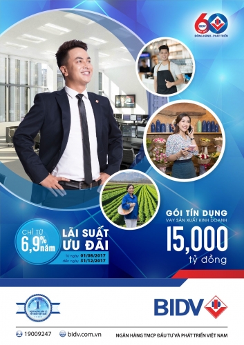 BIDV triển khai gói tín dụng 15.000 tỷ đồng cho vay ưu đãi SXKD