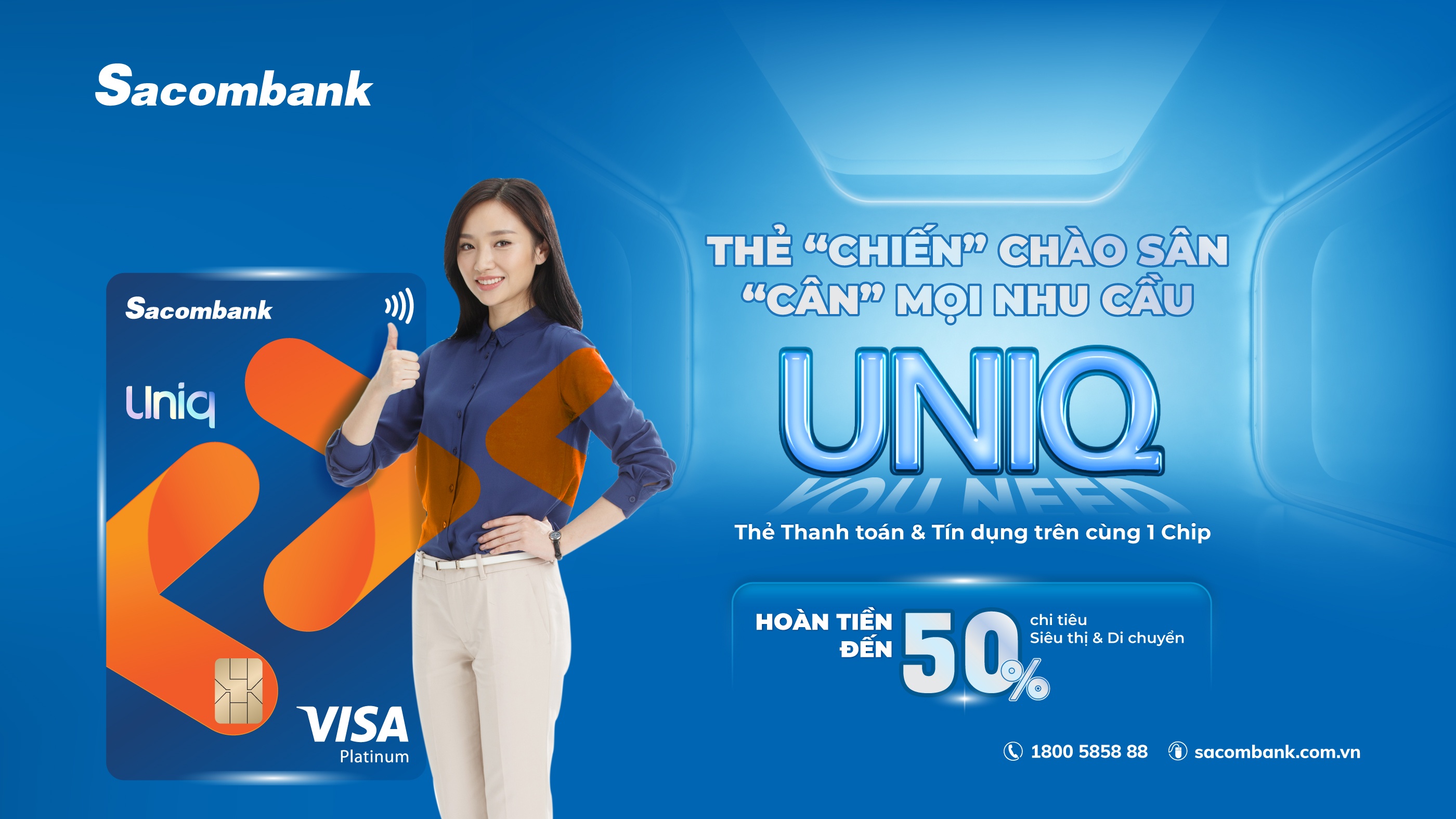 Sacombank ra mắt thẻ tích hợp Visa UNIQ Platinum đa tiện ích