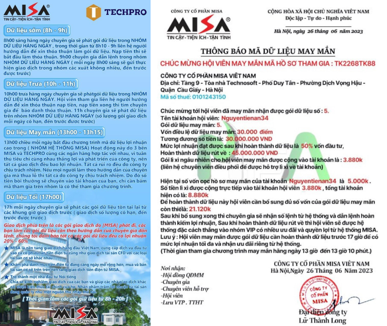 Cảnh báo phương thức lừa đảo giả mạo MISA chiếm đoạt tài sản