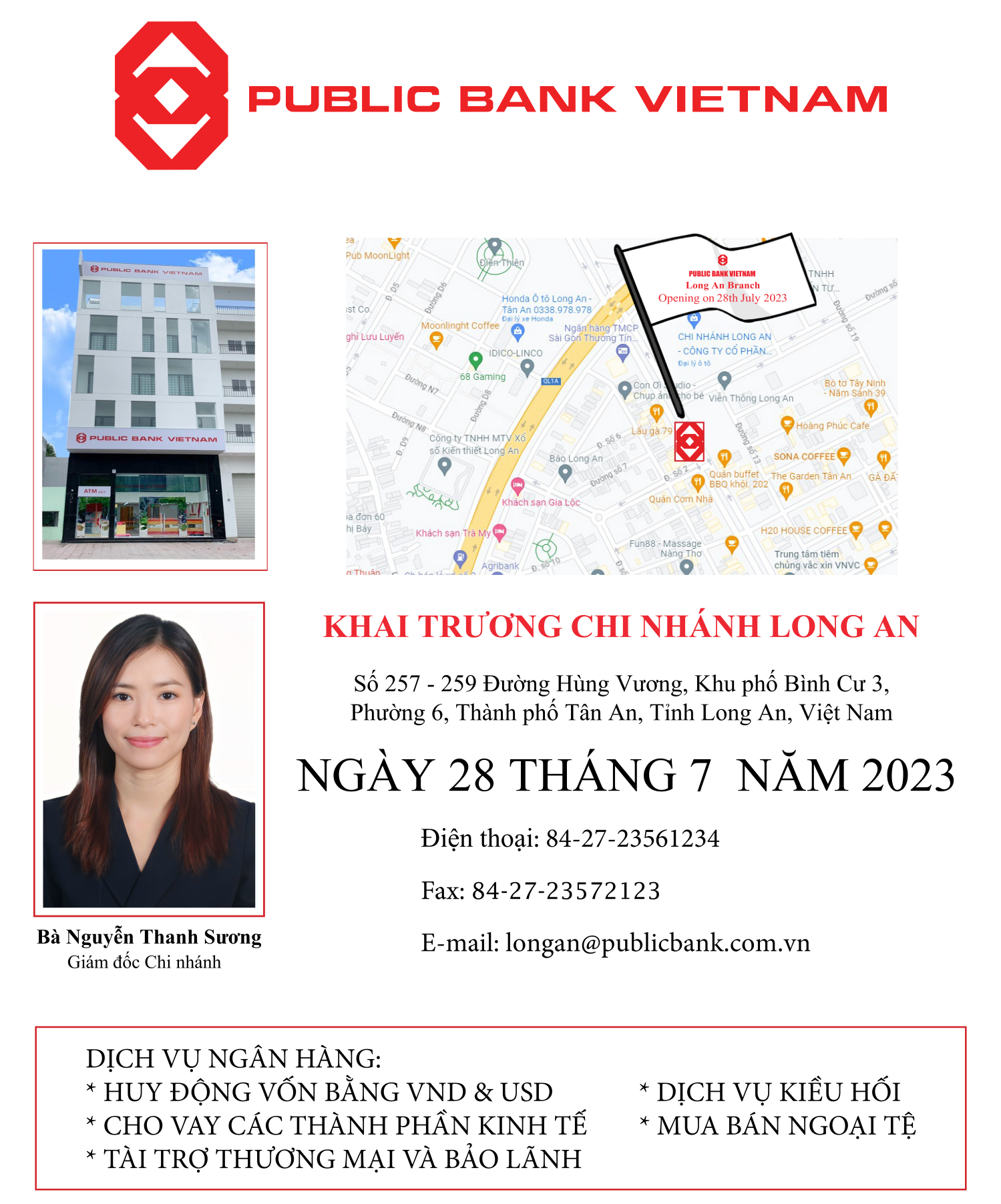 Ngân hàng TNHH MTV Public Việt Nam khai trương Chi nhánh Long An