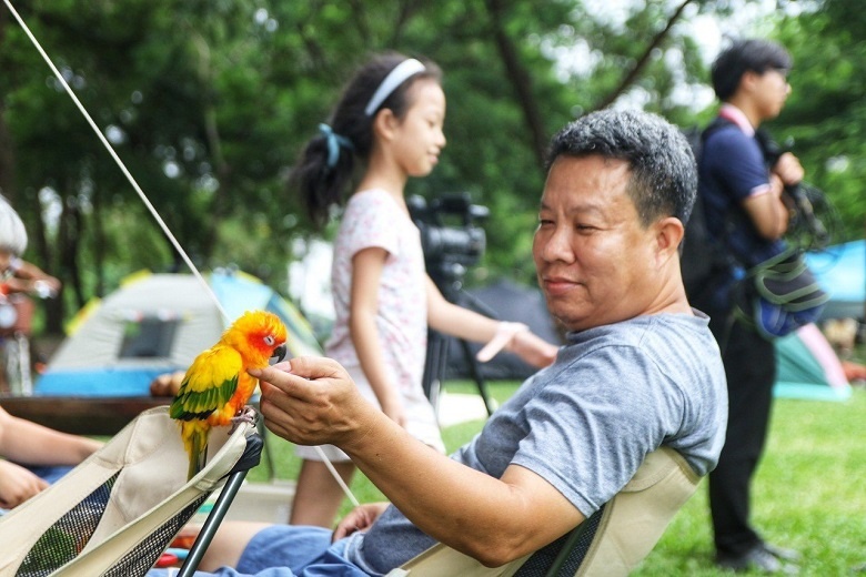 Một số người dân còn mang thú cưng của mình đi cắm trại. Một số người dân còn mang thú cưng của mình đi cắm trại.