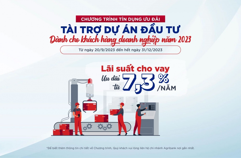 Agribank cho vay ưu đãi doanh nghiệp đầu tư dự án 5 ngành trọng điểm