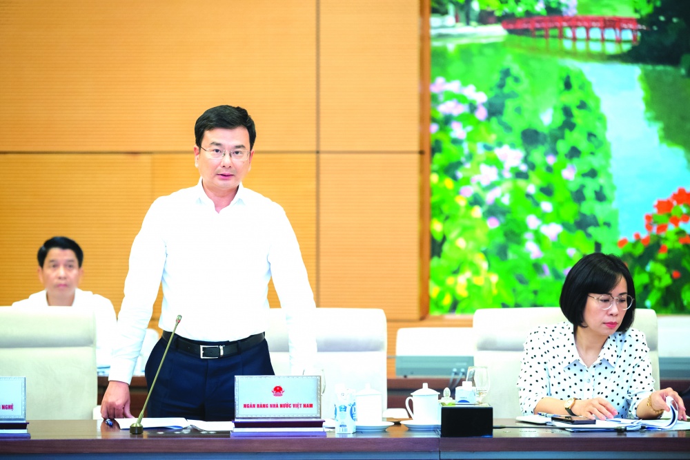 Phó Thống đốc NHNN Phạm Thanh Hà phát biểu tại phiên họp