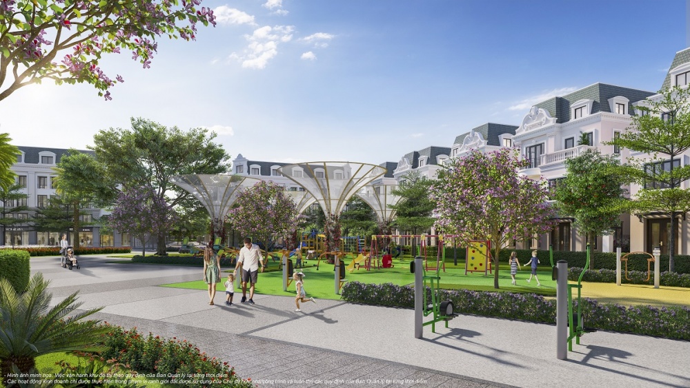 Hệ tiện ích đẳng cấp với sân chơi trẻ em, công viên xanh mát, đường dạo bộ lãng mạn… mang tới chất sống chuẩn thượng lưu lần đầu tiên có mặt tại Móng Cái