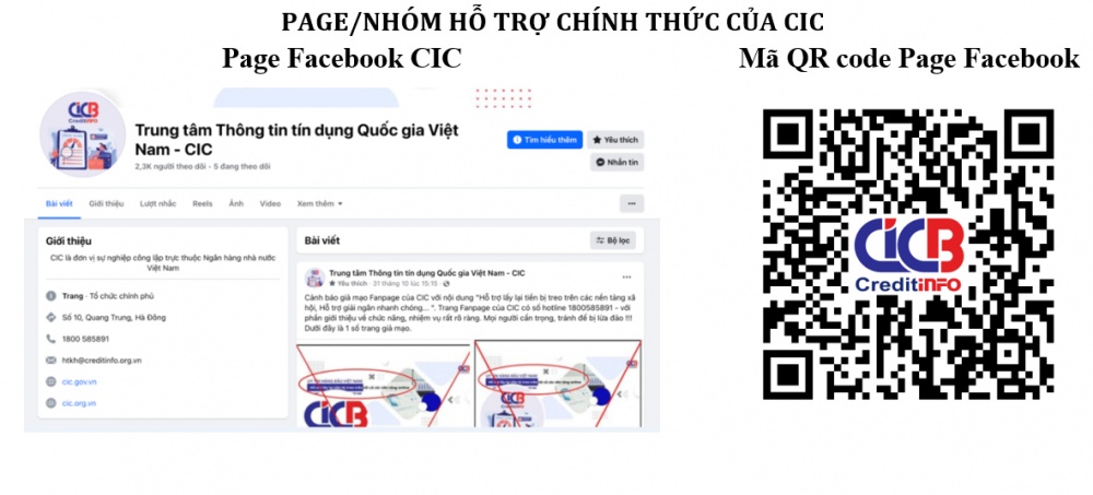 Cảnh báo mạo danh trang mạng xã hội của CIC để lừa đảo Cảnh báo mạo danh trang mạng xã hội của CIC để lừa đảo