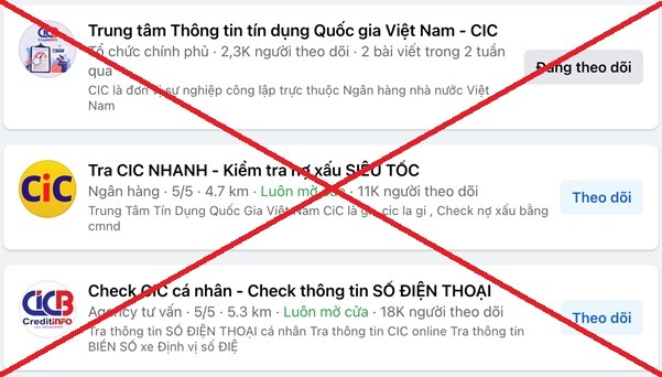 Cảnh báo mạo danh trang mạng xã hội của CIC để lừa đảo Cảnh báo mạo danh trang mạng xã hội của CIC để lừa đảo