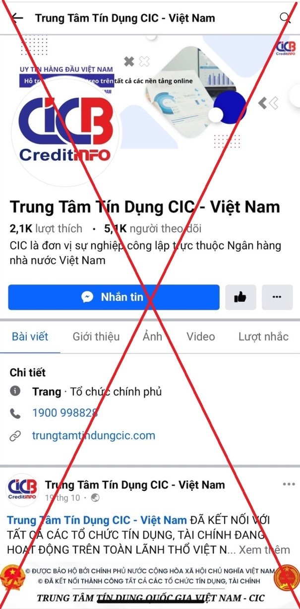 Cảnh báo mạo danh trang mạng xã hội của CIC để lừa đảo Cảnh báo mạo danh trang mạng xã hội của CIC để lừa đảo