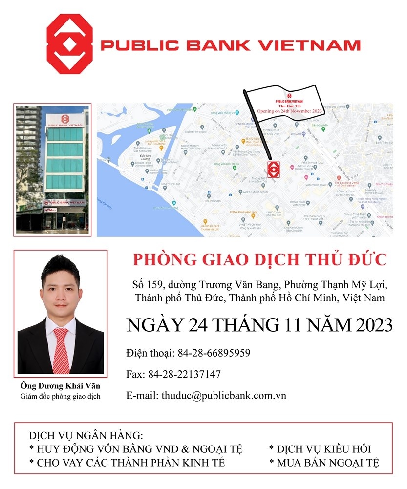 Ngân hàng TNHH MTV Public Việt Nam khai trương Phòng giao dịch Thủ Đức