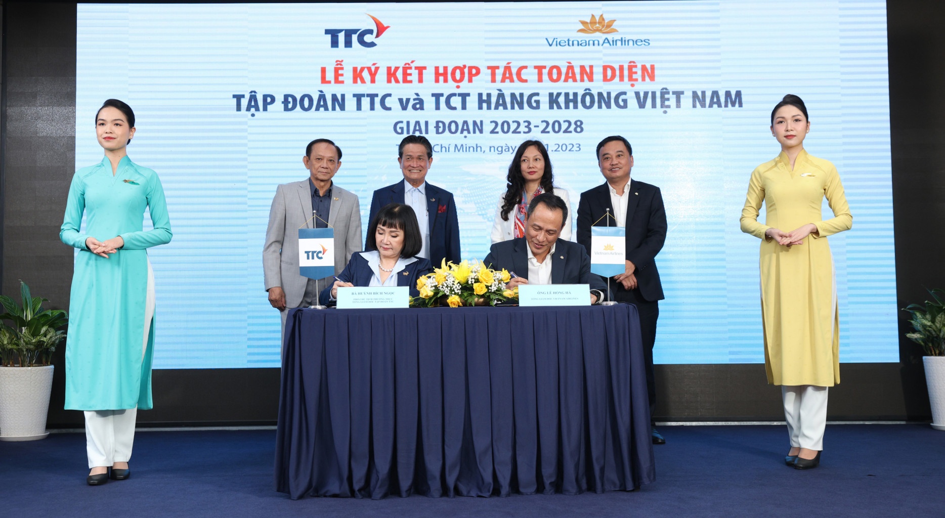 Tập đoàn TTC và Tổng Công ty Hàng không Việt Nam (Vietnam Airlines) đã chính thức ký kết thỏa thuận hợp tác toàn diện (giai đoạn 2023 - 2028) 