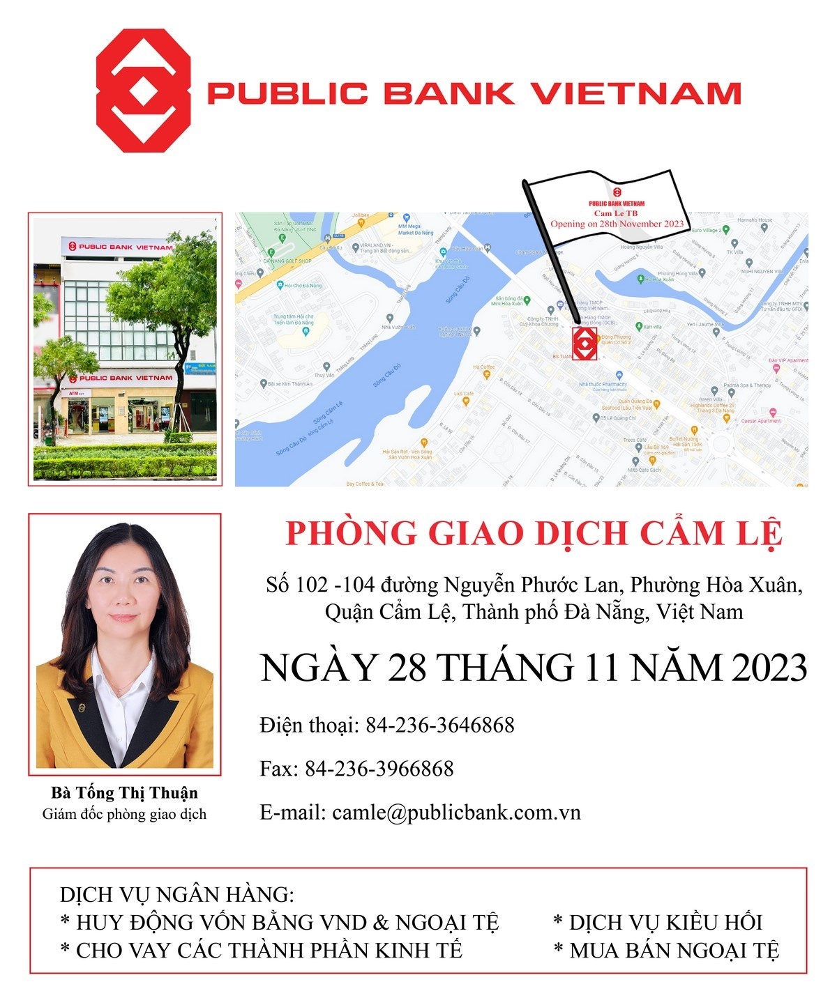 Ngân hàng TNHH MTV Public Việt Nam khai trương Phòng giao dịch Cẩm Lệ