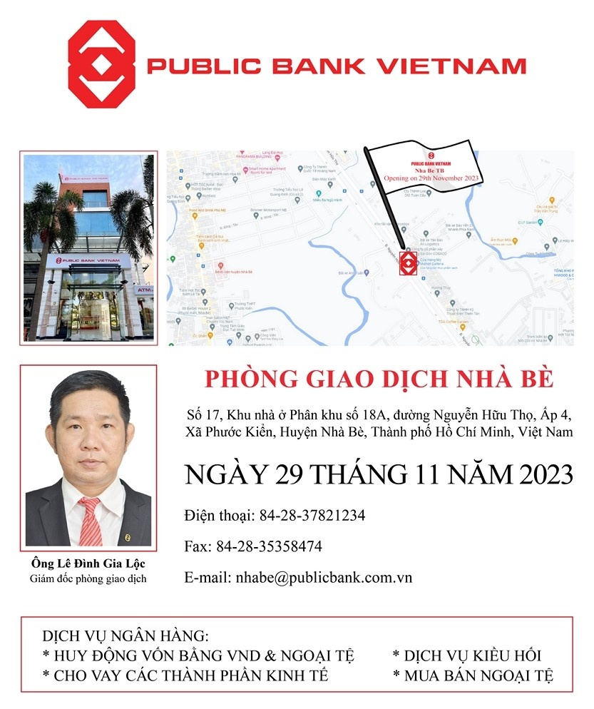 Ngân hàng TNHH MTV Public Việt Nam khai trương Phòng giao dịch Nhà Bè