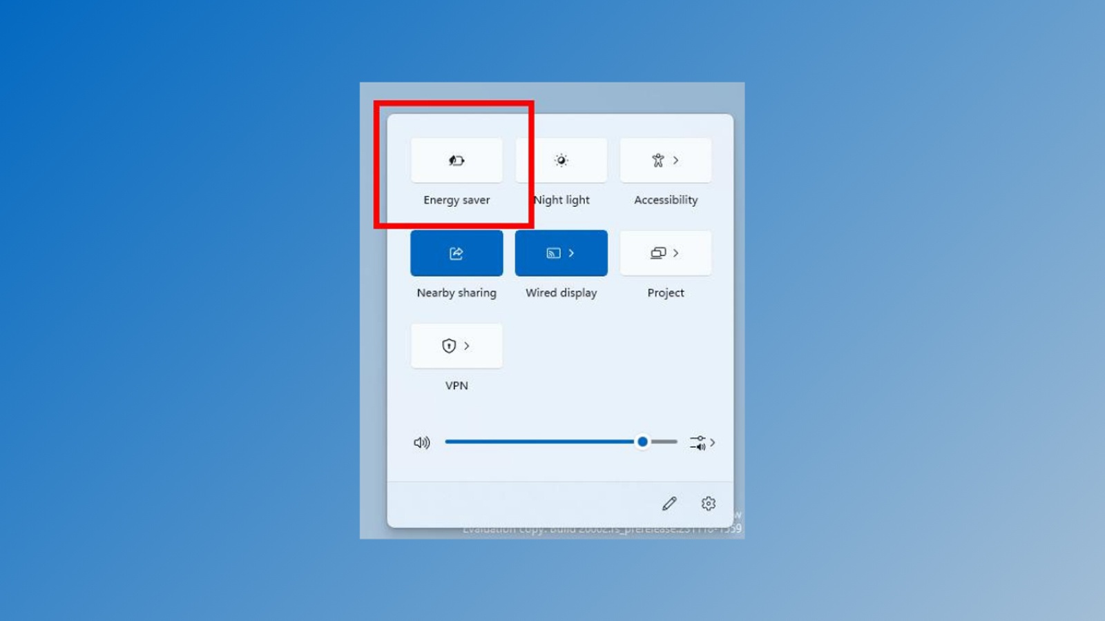 Chế độ Energy Saver mới trên bảng Quick Settings, ảnh: MSPoweruser Chế độ Energy Saver mới trên bảng Quick Settings, ảnh: MSPoweruser