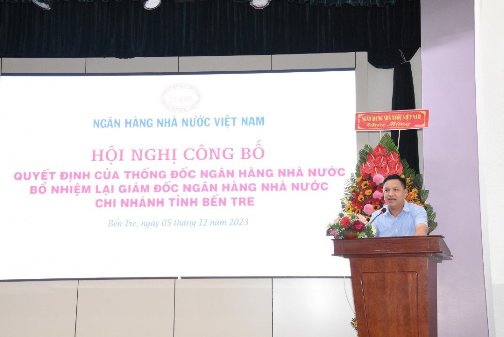 Bổ nhiệm lại Giám đốc Ngân hàng Nhà nước Chi nhánh tỉnh Bến Tre Bổ nhiệm lại Giám đốc Ngân hàng Nhà nước Chi nhánh tỉnh Bến Tre