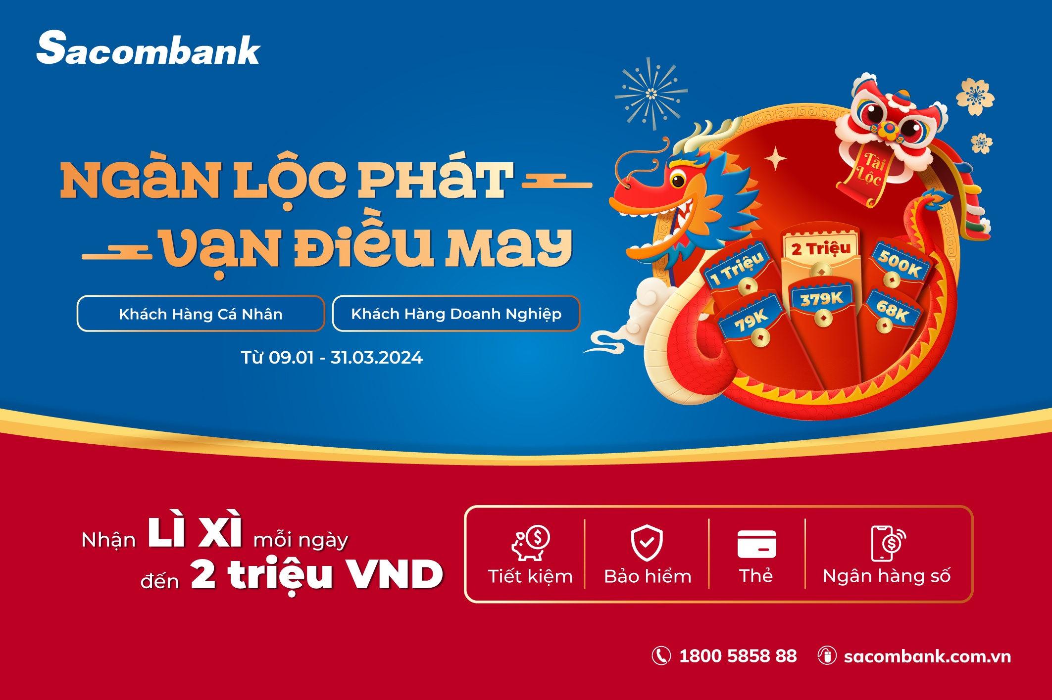 Sacombank tri ân khách hàng dịp Tết Nguyên đán 2024
