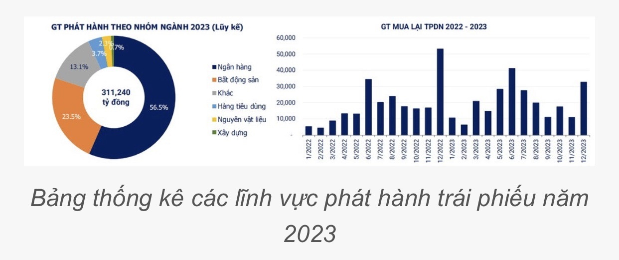 Nhóm ngân hàng đứng đầu về phát hành trái phiếu trong năm 2023