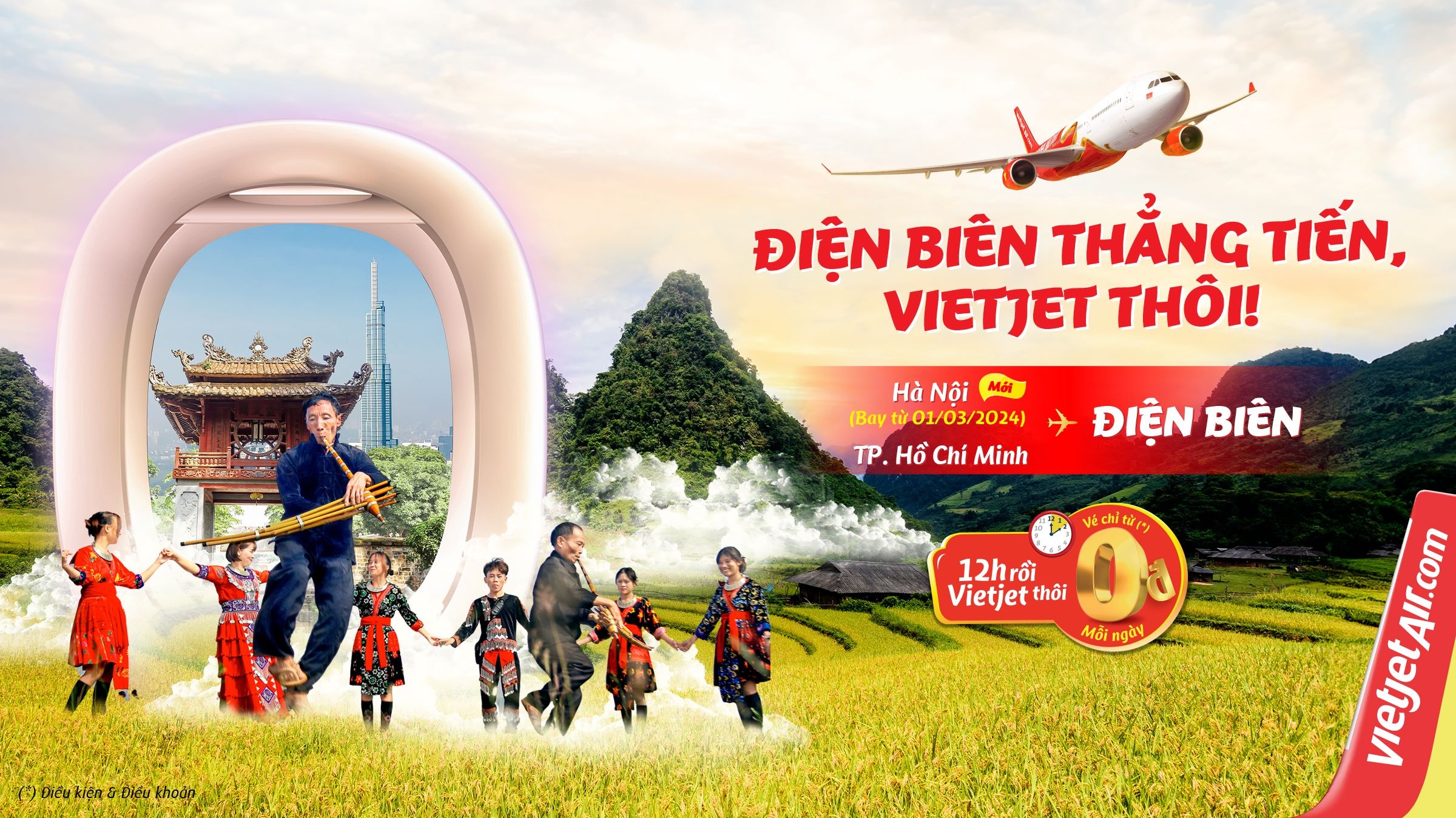 Bay thẳng Hà Nội - Điện Biên dễ dàng cùng Vietjet