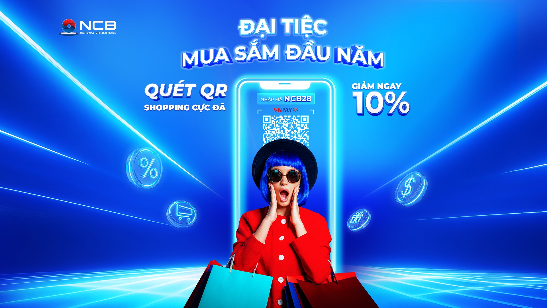 Quét mã QR bằng NCB iziMobile - Bí kíp mua sắm tiết kiệm dịp cận Tết