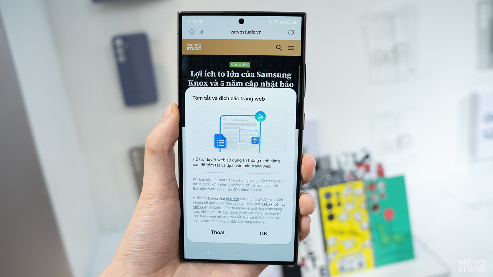 Tính năng tóm tắt và dịch trong trình duyệt Samsung Internet