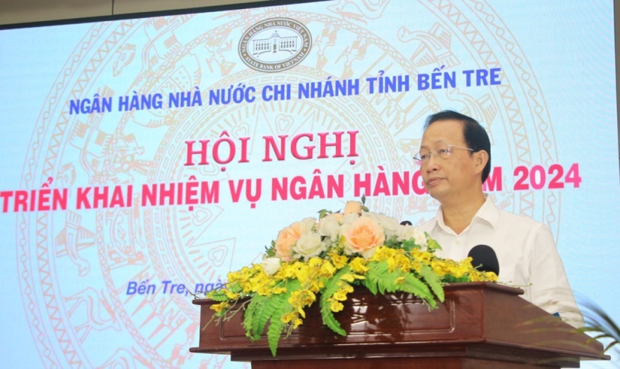 Ông Nguyễn Trúc Sơn - Ủy viên Ban Thường vụ Tỉnh ủy, Phó Chủ tịch Thường trực UBND tỉnh, Trưởng Đoàn đại biểu Quốc hội đơn vị tỉnh Bến Tre phát biểu chỉ đạo Hội nghị