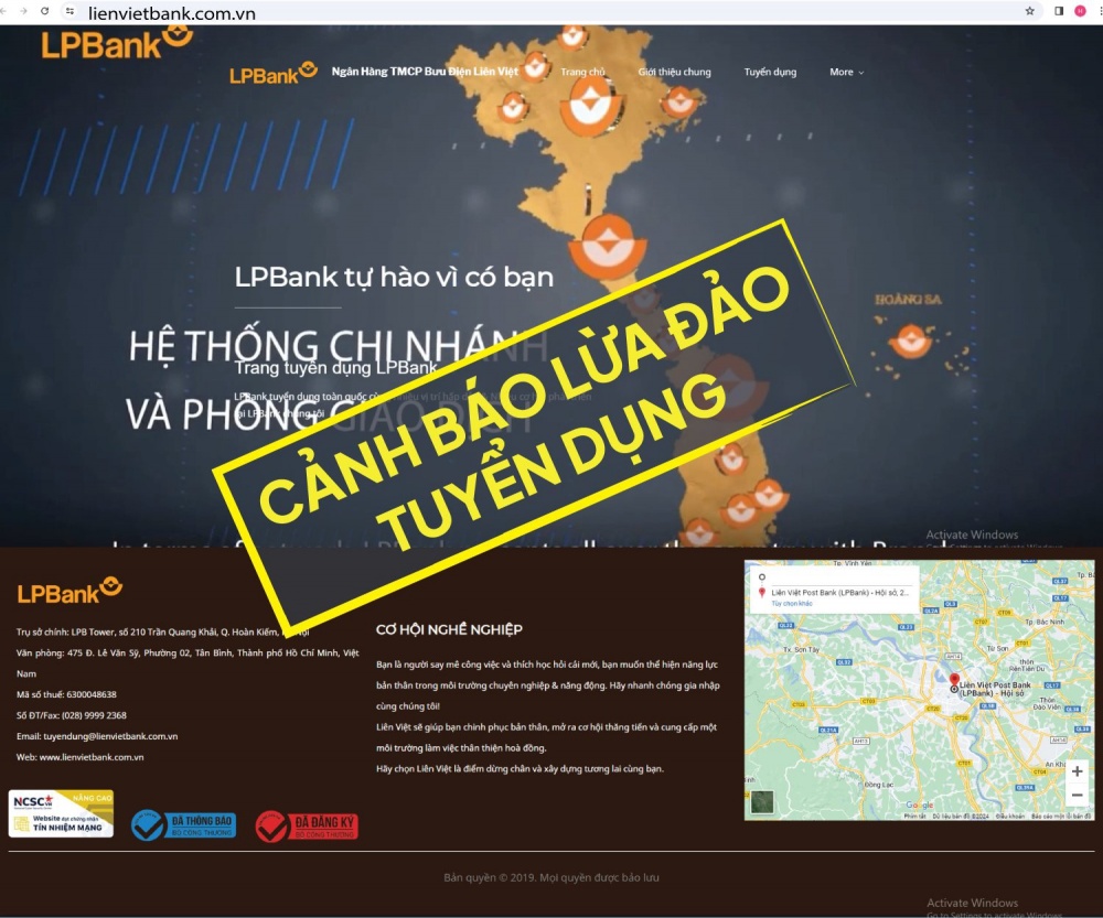 LPBank cảnh báo lừa đảo tuyển dụng
