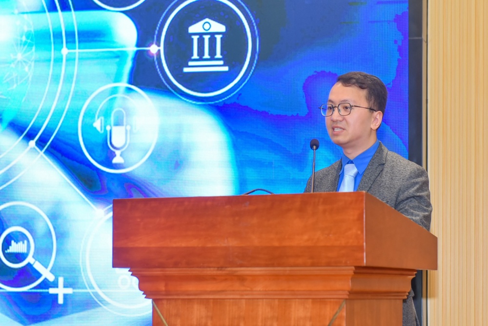 Đại diện vụ Thanh toán phát biểu về hoạt động Chuyển đổi số ngành Ngân hàng