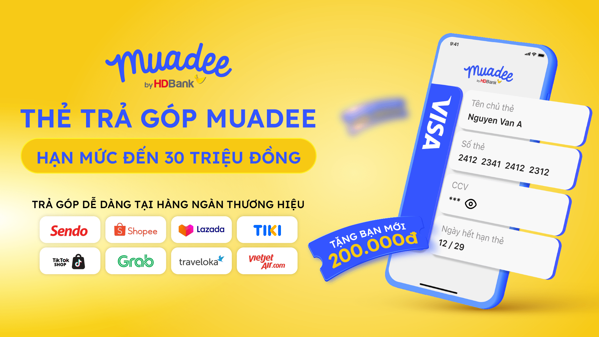 Mọi chi tiêu bình thường đều có thể trả góp từ 3 tháng