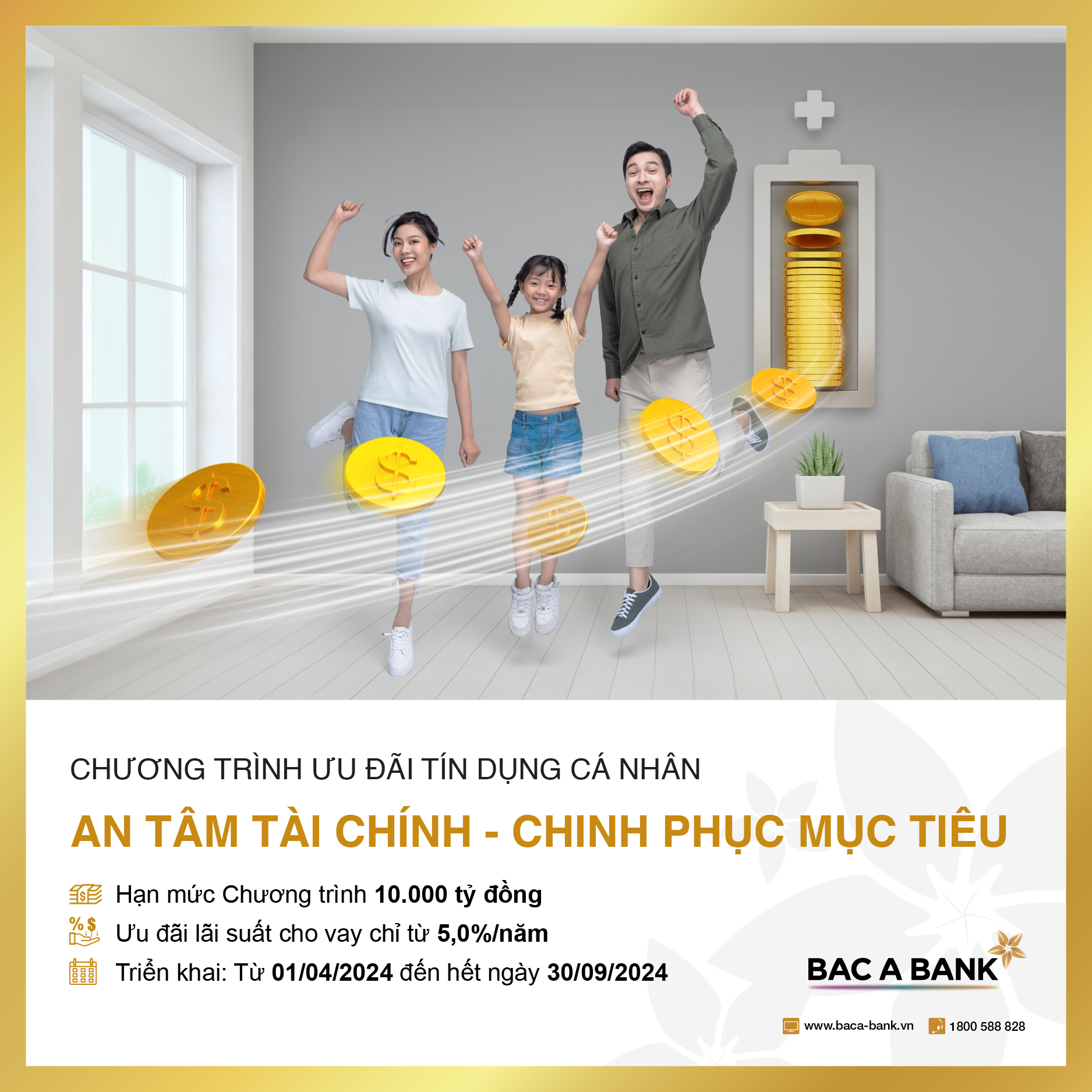 BAC A BANK giảm lãi suất vay cho khách hàng cá nhân chỉ từ 5%
