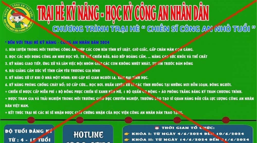 Cảnh giác với chiêu lừa giả mạo trại hè học sinh