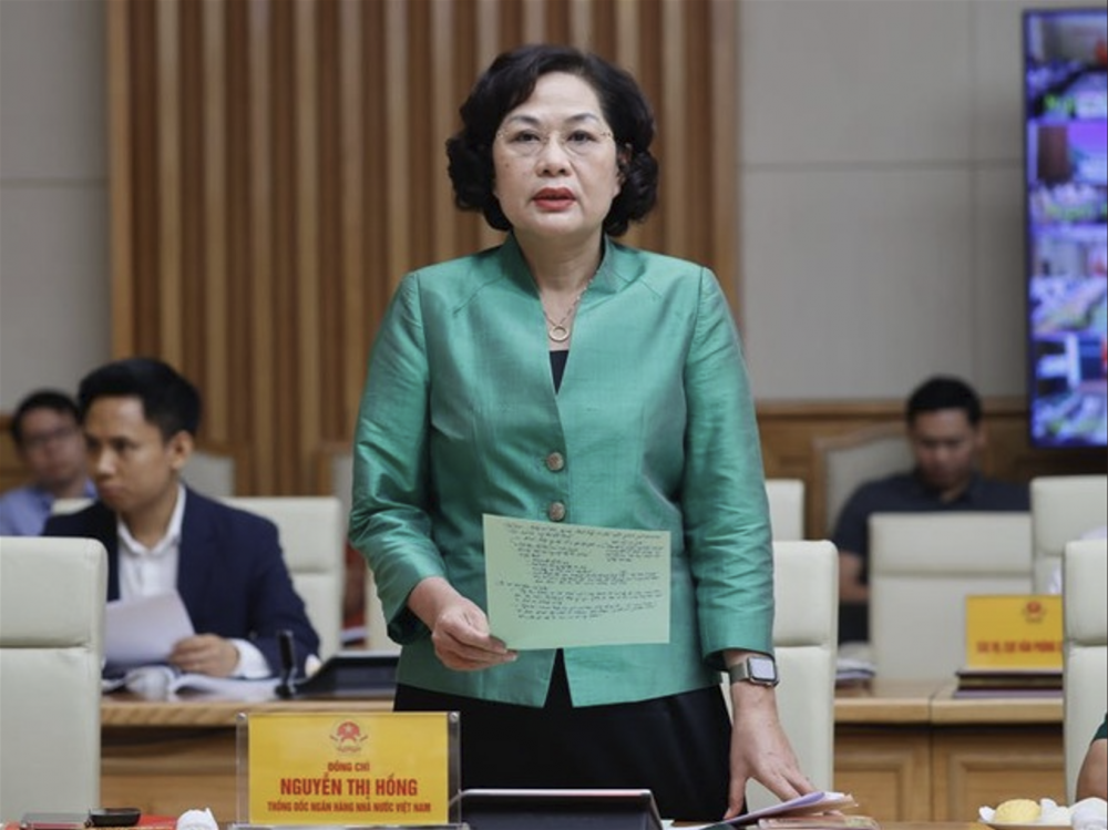 Thống đốc NHNN Nguyễn Thị Hồng phát biểu tại Hội nghị - Ảnh: VGP/Nhật Bắc