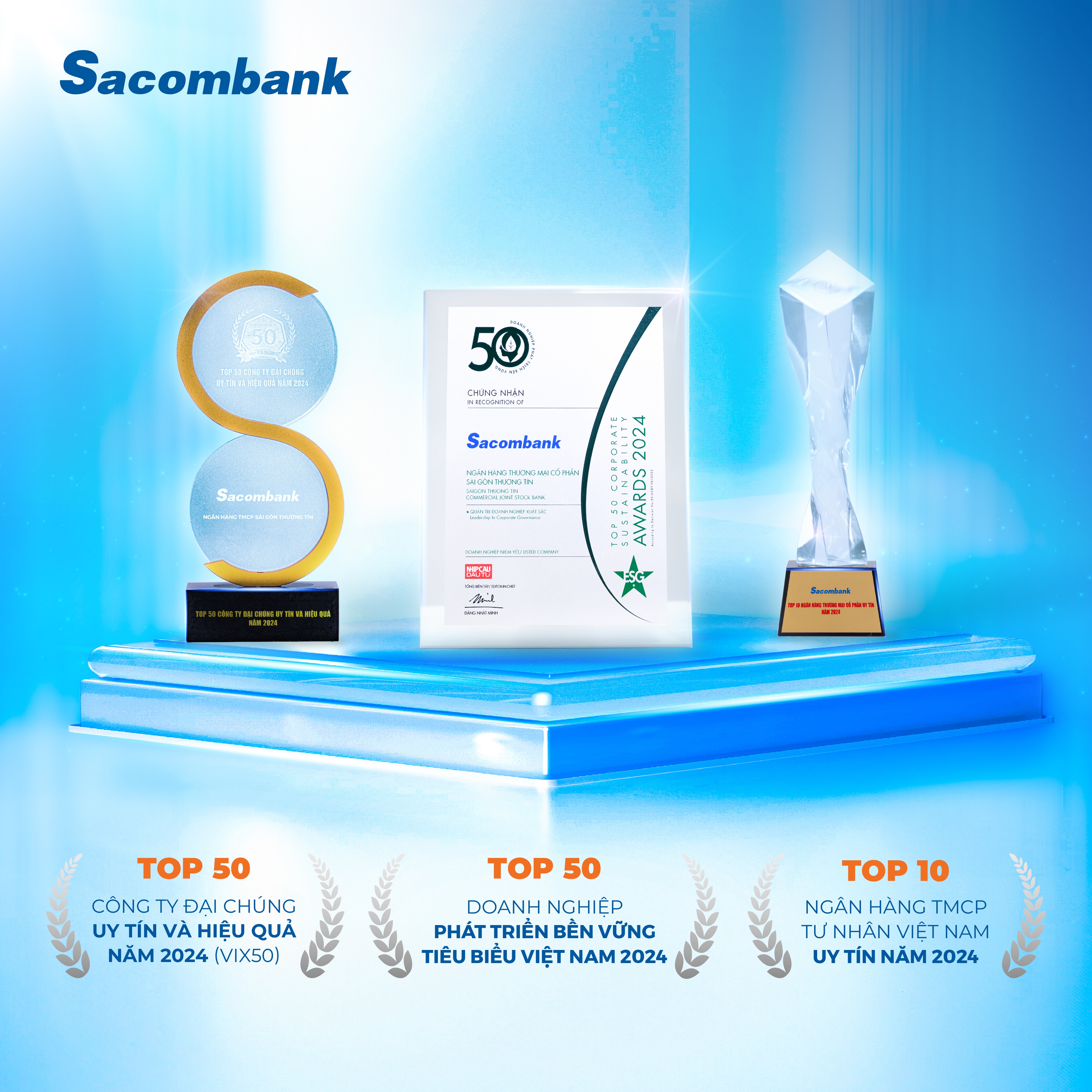 Sacombank đạt vị trí cao trong nhiều bảng xếp hạng về uy tín, hiệu quả và phát triển bền vững Sacombank đạt vị trí cao trong nhiều bảng xếp hạng về uy tín, hiệu quả và phát triển bền vững