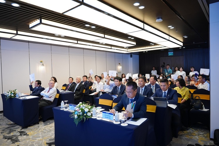 Các cổ đông biểu quyết thống nhất nội dung của Đại hội Các cổ đông biểu quyết thống nhất nội dung của Đại hội