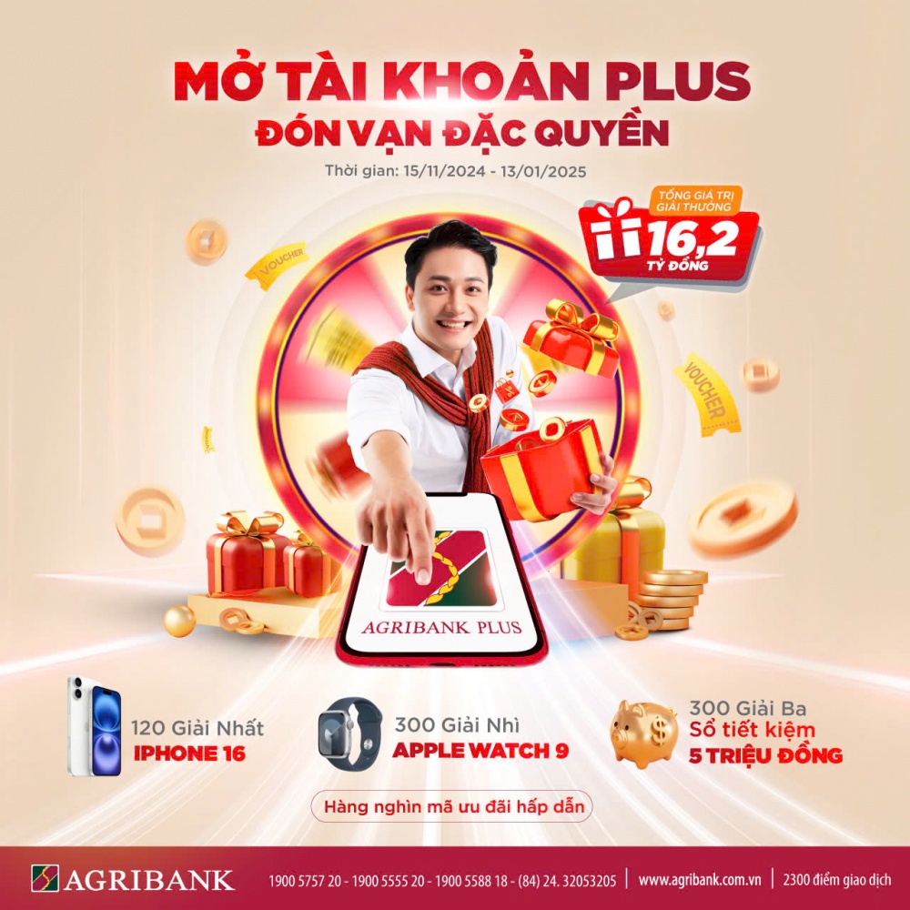 Thu thập sinh trắc học để rinh iPhone 16 cùng Agribank Plus Thu thập sinh trắc học để rinh iPhone 16 cùng Agribank Plus