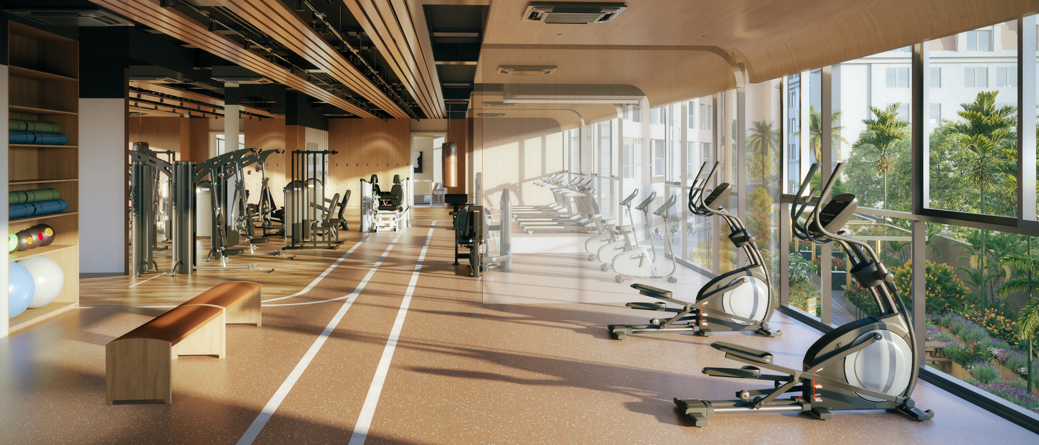  Các tiện ích như phòng gym, yoga, hồ bơi, BBQ… tại Gem Park hoàn toàn miễn phí