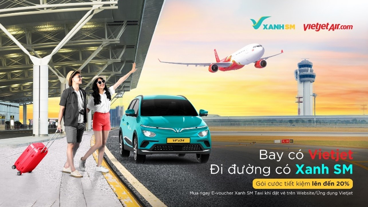 Vietjet hợp tác cùng taxi Xanh SM ra mắt dịch vụ 