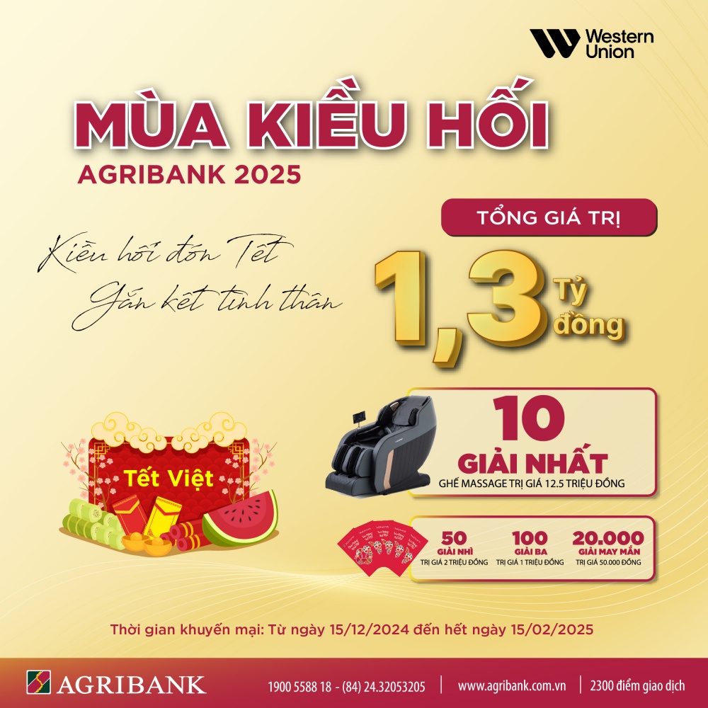 Mùa kiều hối Agribank 2025 – “Kiều hối đón tết - gắn kết tình thân”