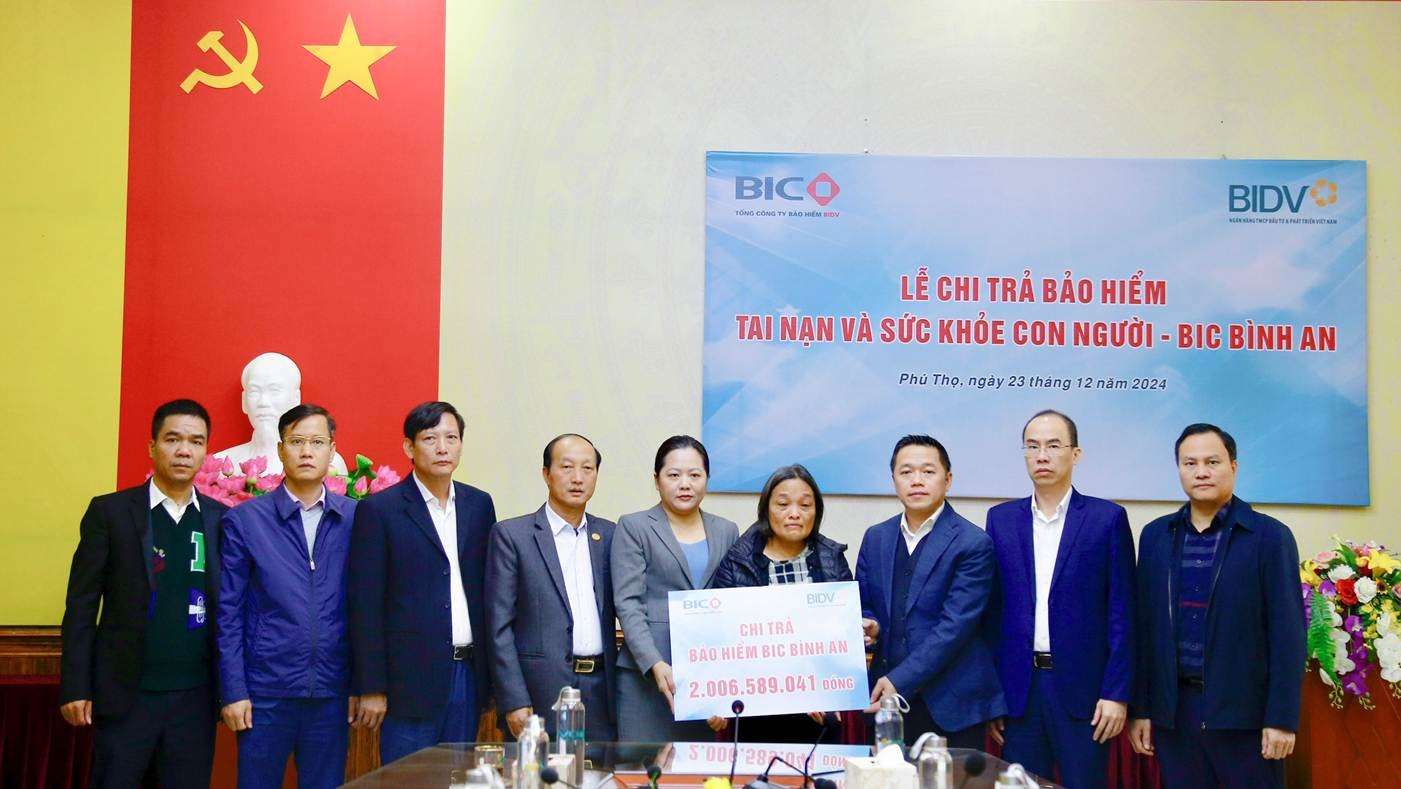 BIC chi trả hơn 2 tỷ đồng quyền lợi bảo hiểm BIC Bình An