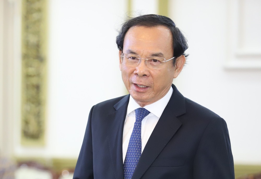 Bí thư Thành uỷ TP. Hồ Chí MinhNguyễn Văn Nên trao đổi với thành viên C4IR 