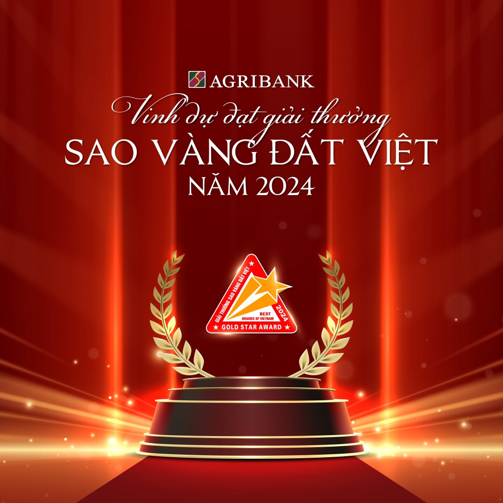 Agribank vinh dự đạt Giải thưởng Sao Vàng đất Việt năm 2024 Agribank vinh dự đạt Giải thưởng Sao Vàng đất Việt năm 2024
