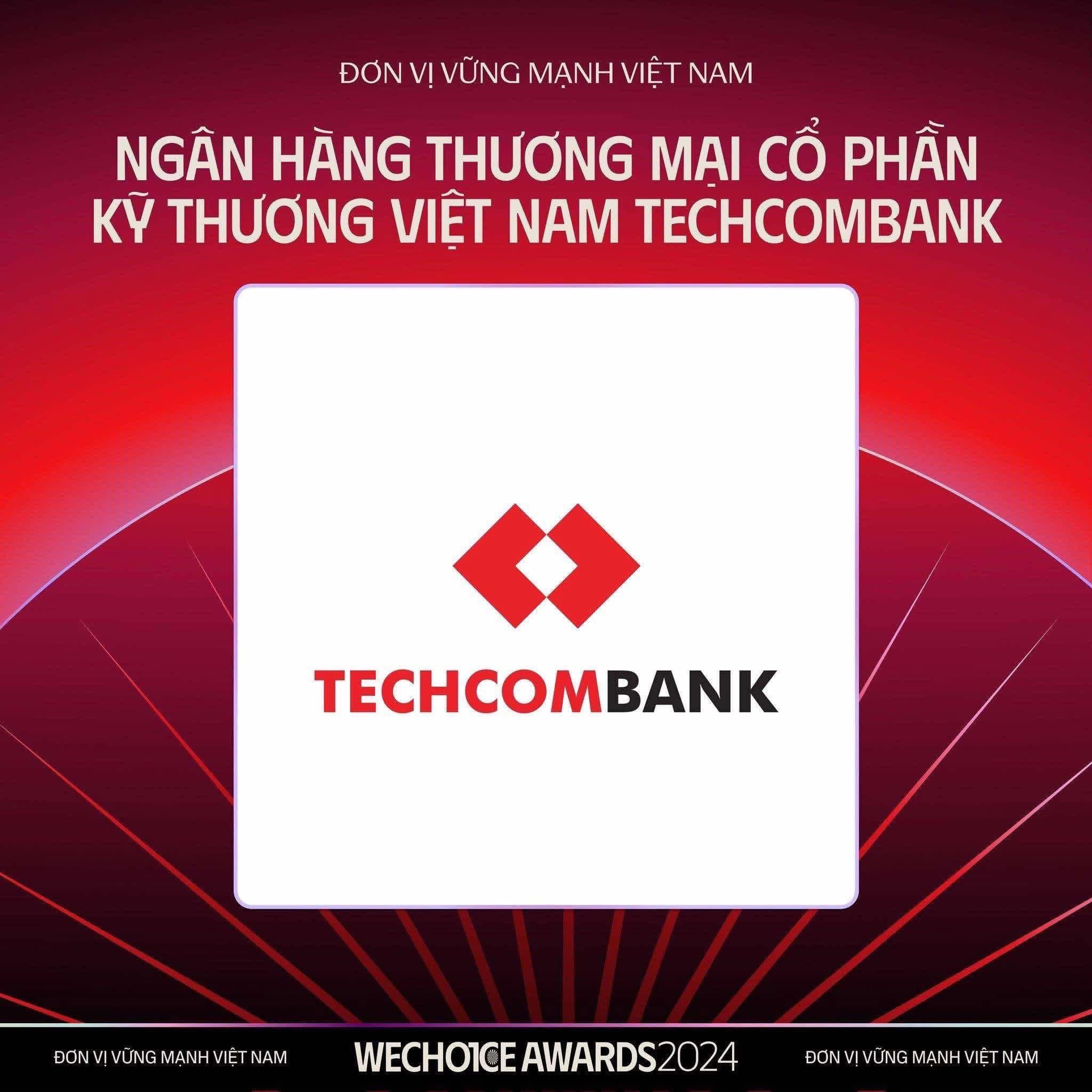 Techcombank được vinh danh tại WeChoice Awards 2024 Techcombank được vinh danh tại WeChoice Awards 2024