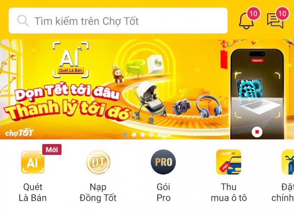 tính năng “Quét Là Bán” – một công cụ thông minh ứng dụng AI, giúp mọi người dễ dàng giải quyết bài toán đồ cũ. tính năng “Quét Là Bán” – một công cụ thông minh ứng dụng AI, giúp mọi người dễ dàng giải quyết bài toán đồ cũ.