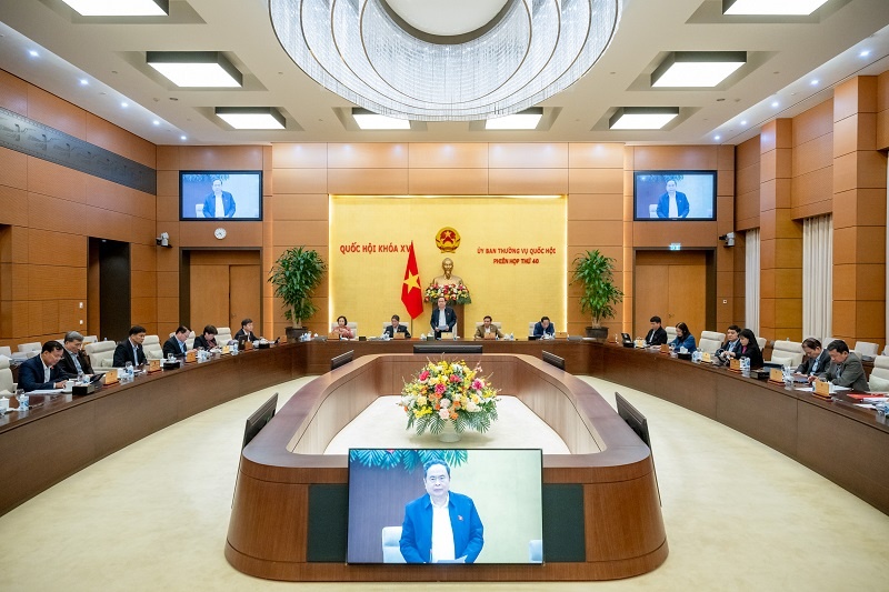 Chủ tịch Quốc hội Trần Thanh Mẫn chủ trì phiên họp của Ủy ban Thường vụ Quốc hội