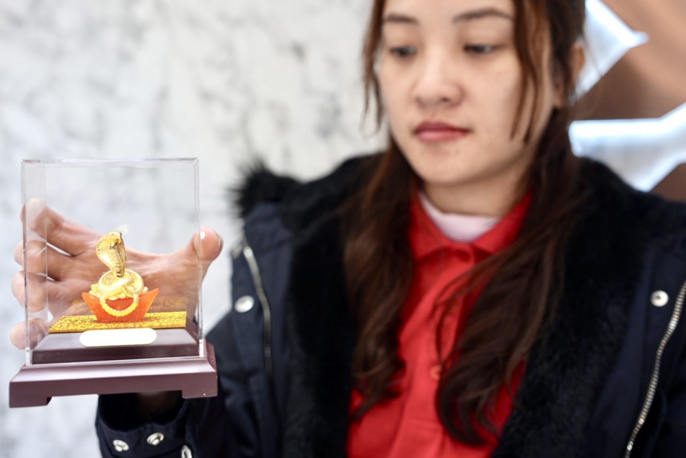 Linh vật con rắn tại của hàng Doji Linh vật con rắn tại của hàng Doji