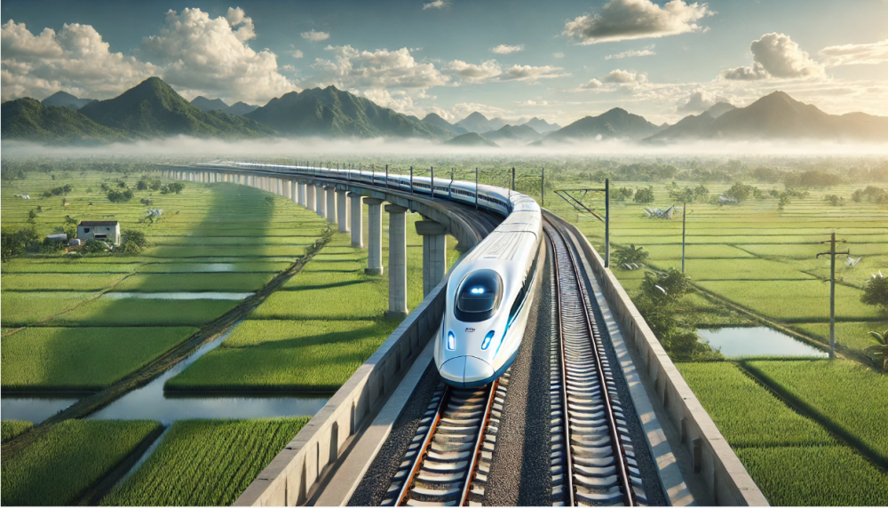 Hình ảnh mô phỏng về tuyến đường sắt cao tốc 