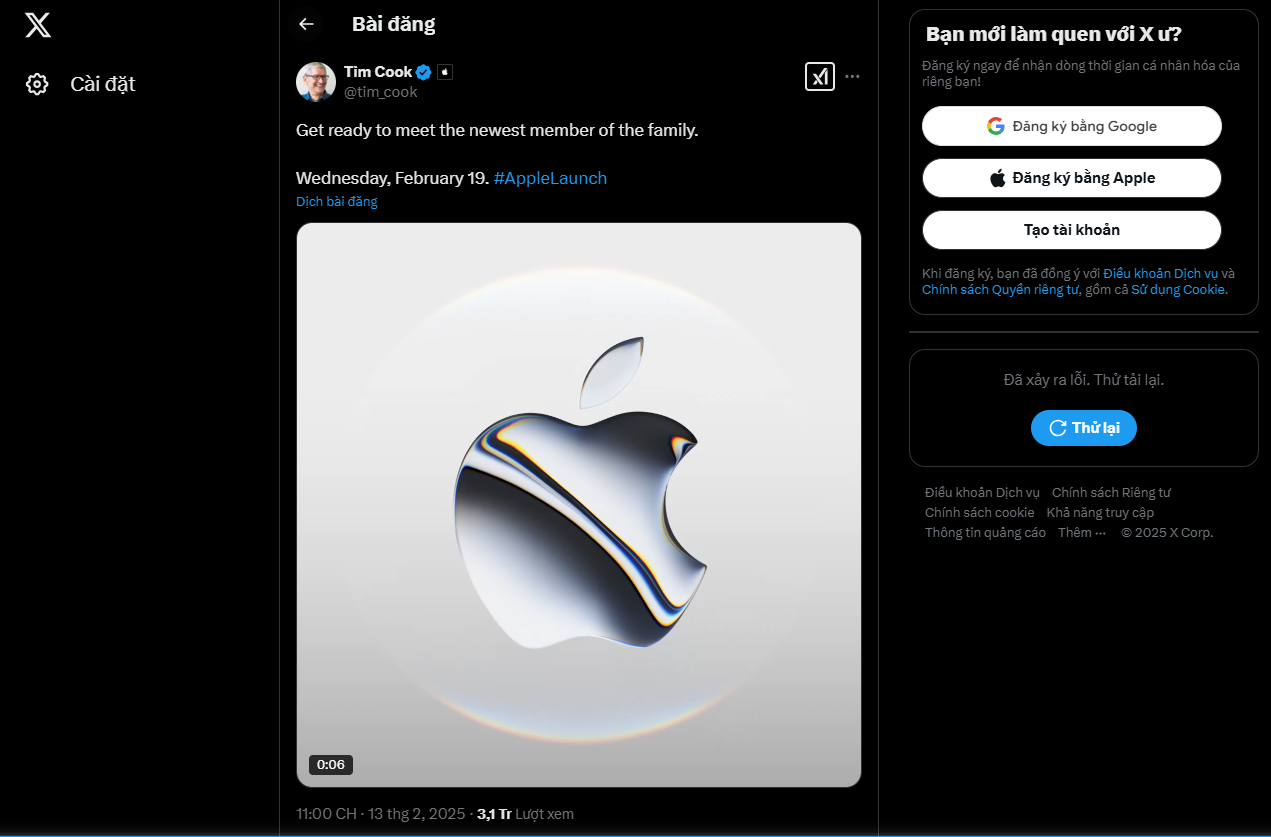 Apple công bố sự kiện ra mắt sản phẩm đặc biệt ngay trong tuần tới: Khả năng cao là iPhone SE 4