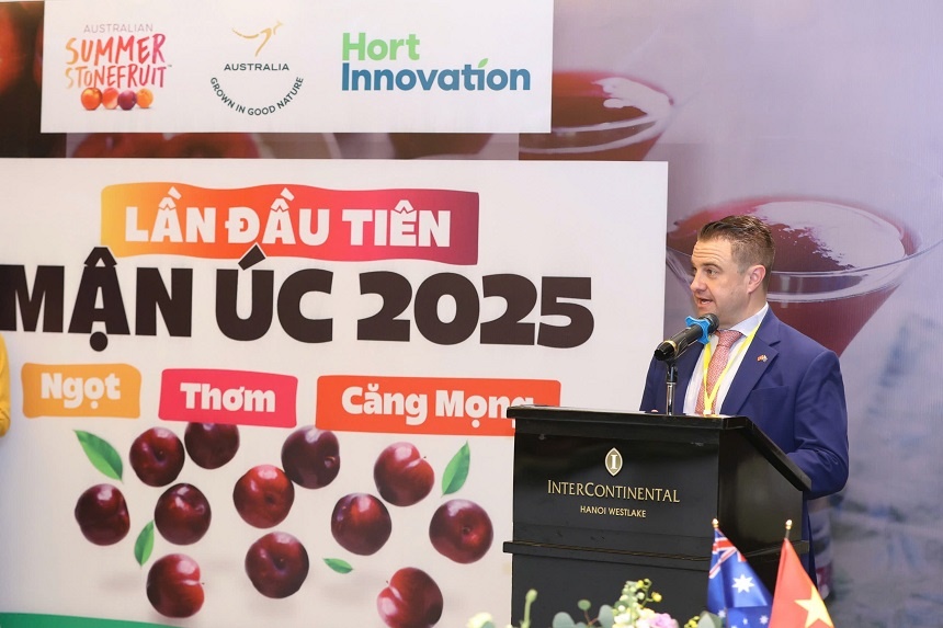 Ông Christopher Morley, Tham tán thương mại thuộc Austrade Việt Nam, phát biểu tại sự kiện. Ông Christopher Morley, Tham tán thương mại thuộc Austrade Việt Nam, phát biểu tại sự kiện.