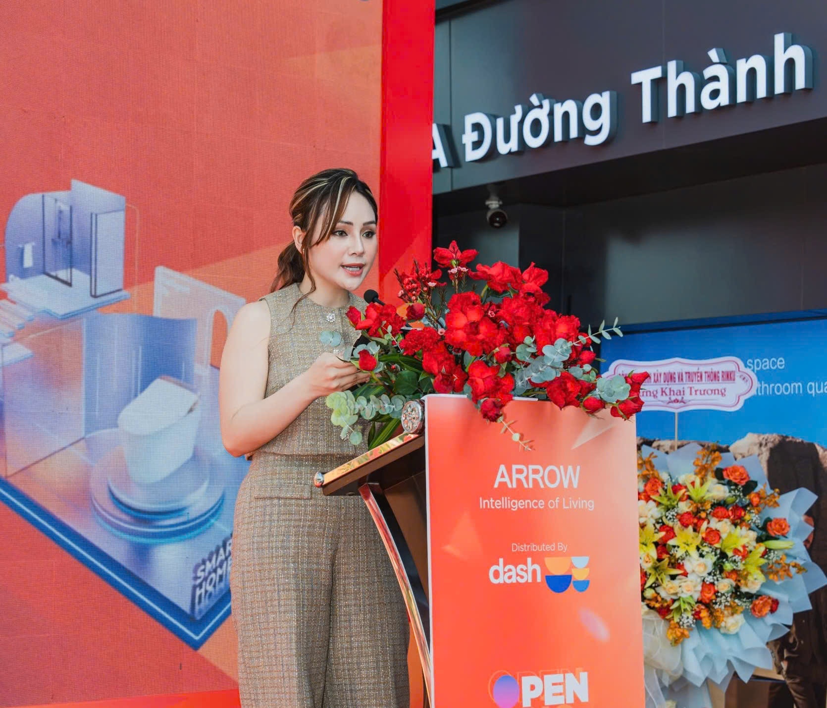 Bà Lê Hoàng Diệu Tâm - Chủ tịch Công ty TNHH DASH phát biểu tại sự kiện