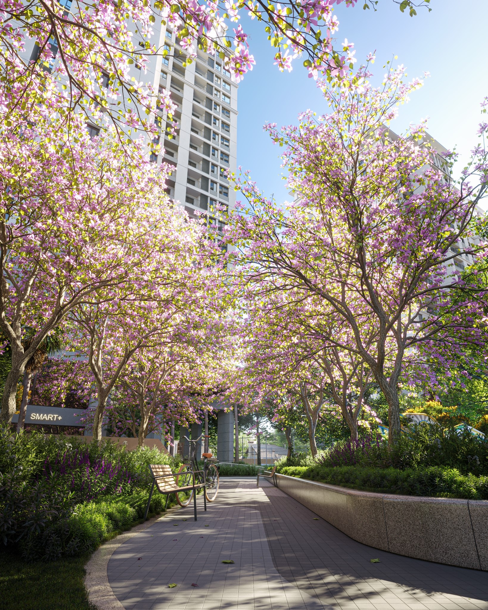 Cung đường Hoa ban là một trong các tiện ích được các khách hàng của Gem Park mong chờ nhất    Nguồn: N.H.O