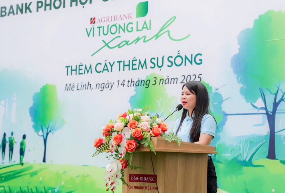 Agribank lan tỏa hành trình “Vì tương lai xanh” tại Mê Linh