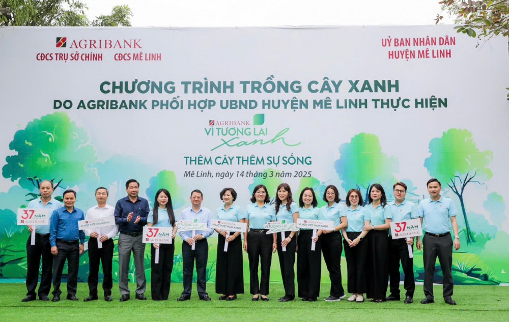 Agribank lan tỏa hành trình “Vì tương lai xanh” tại Mê Linh
