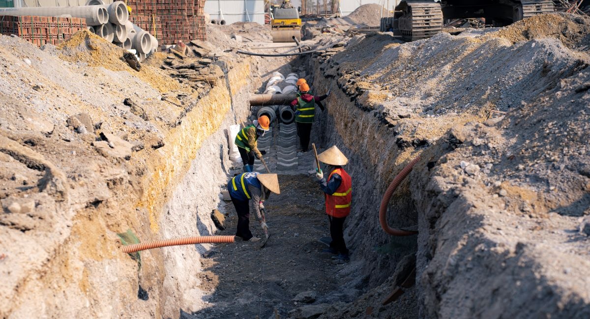 Không khí thi công khẩn trương tại công trường dự án Sun Urban City Hà Nam (Ảnh: Ánh Dương)